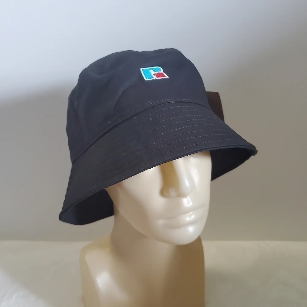 𝅺NWT Russell Athletic Black Festy Adult Unisex Bucket Hat Cap